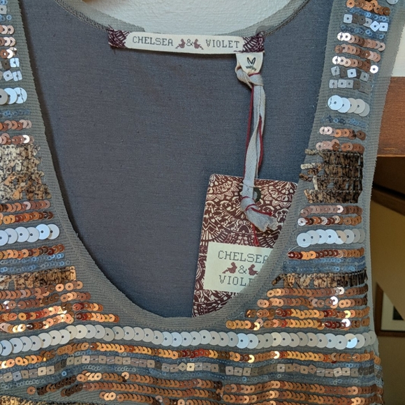 Chelsea & Violet Sequin Racerback Slip Dress NWT M - Picture 2 of 7